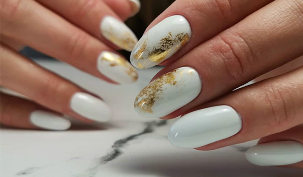 white nail design