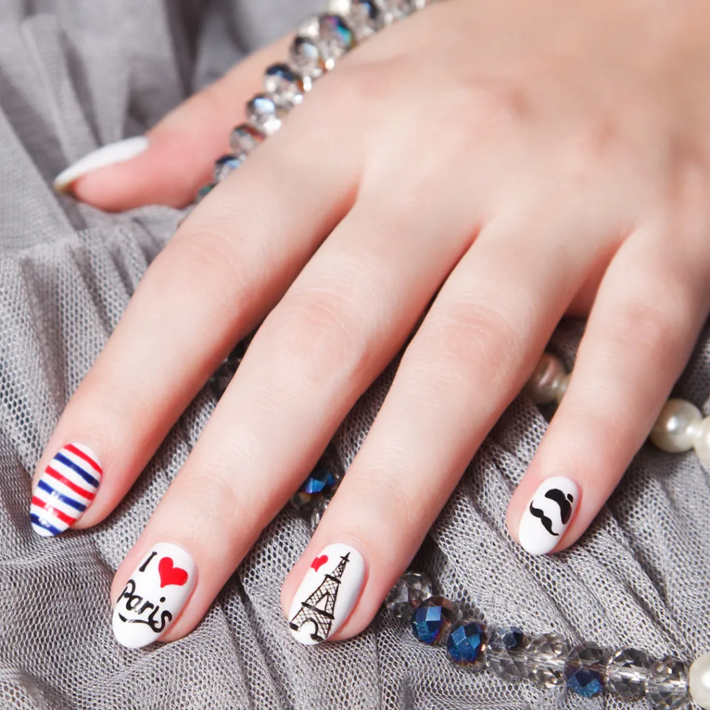 white nail design