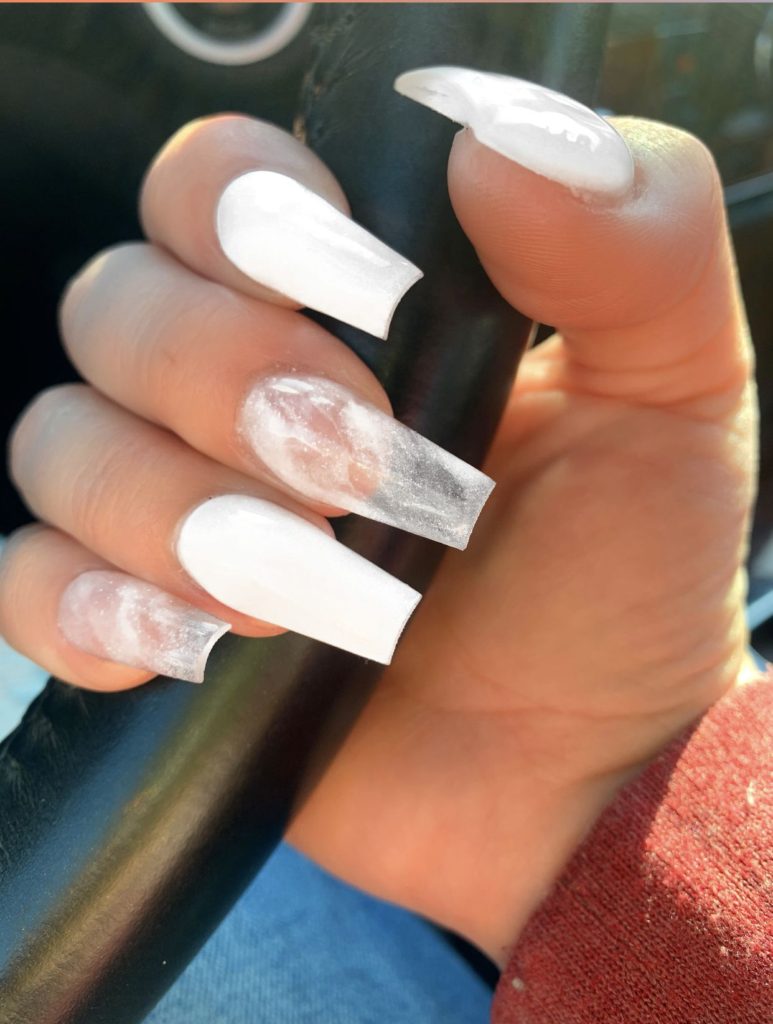 white nail design