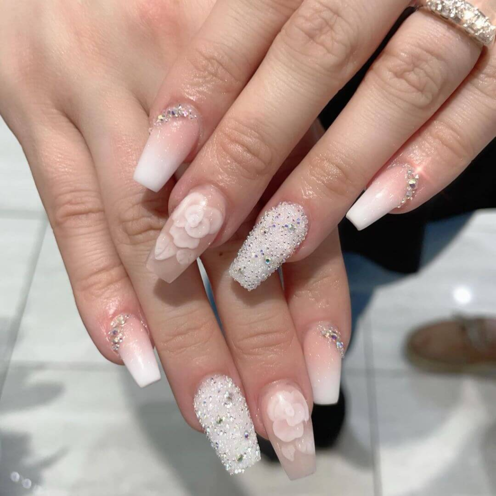 white nail design