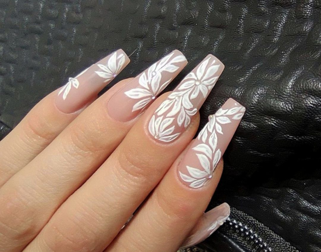 white nail design